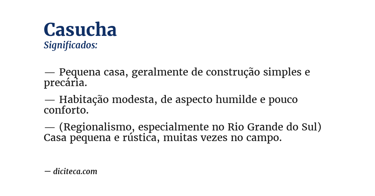Significado de casucha