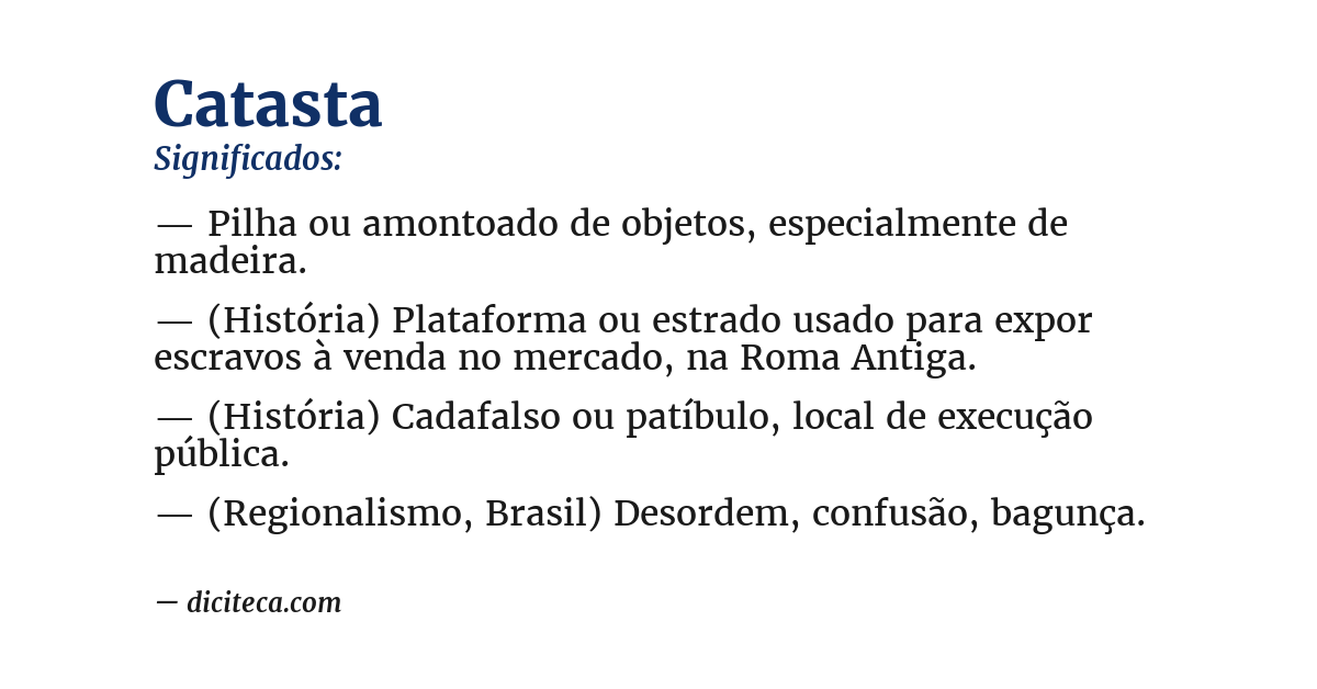 Significado de catasta