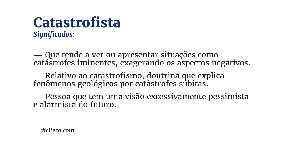 Significado de catastrofista