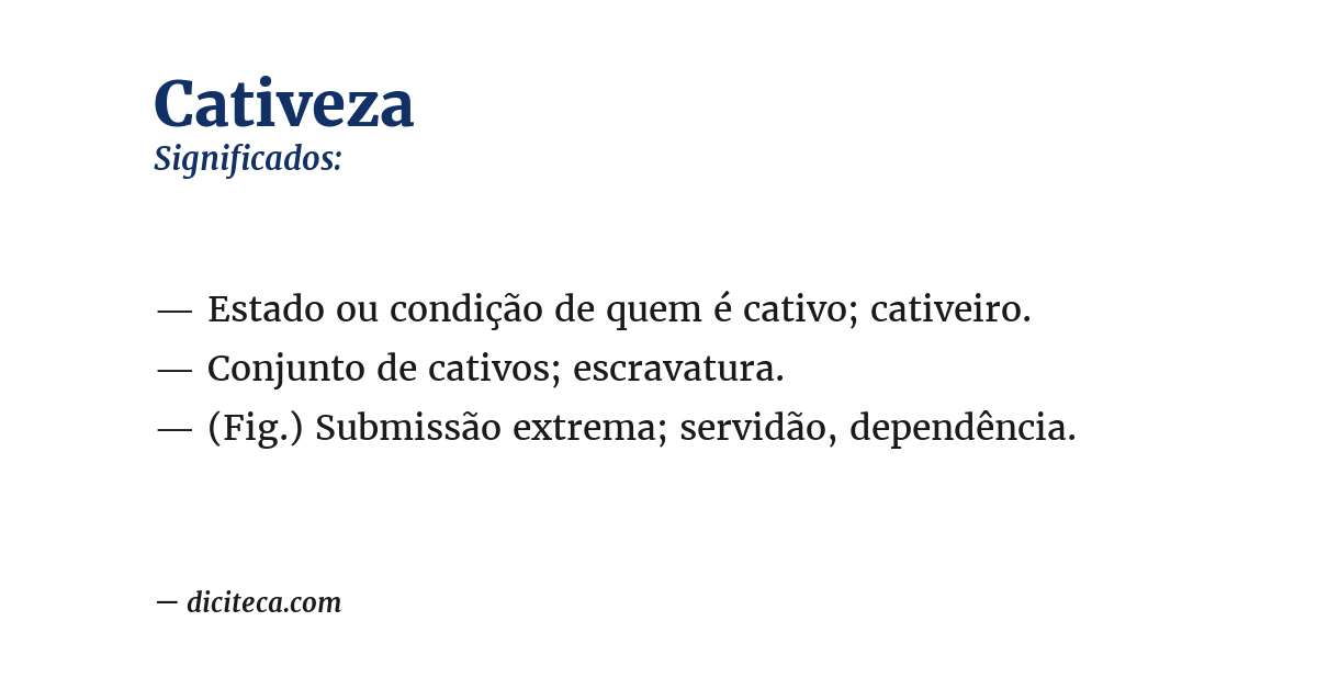 Significado de cativeza