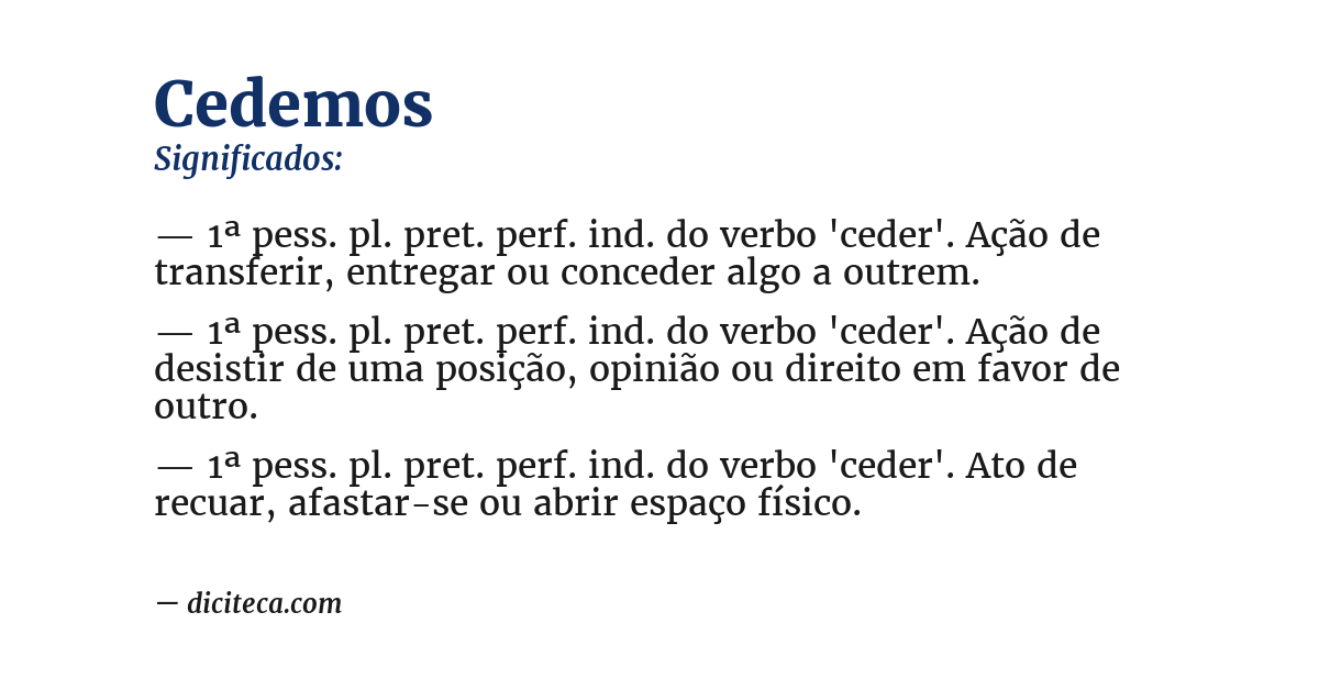 Significado de cedemos