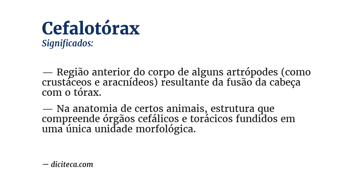 Significado de cefalotórax