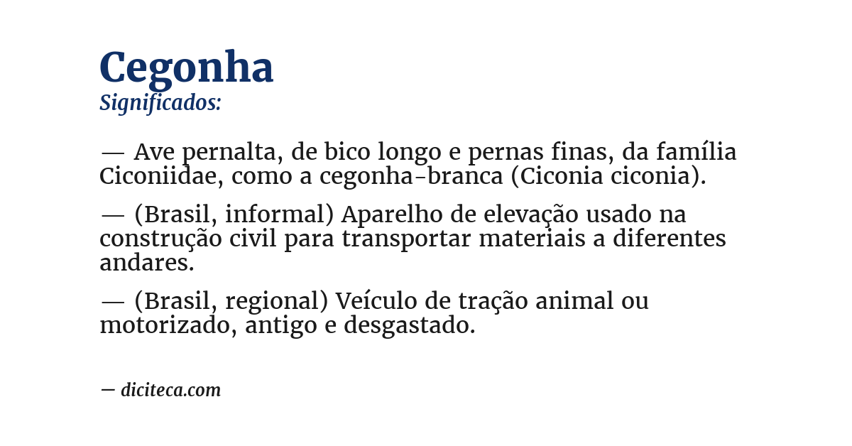 Significado de cegonha