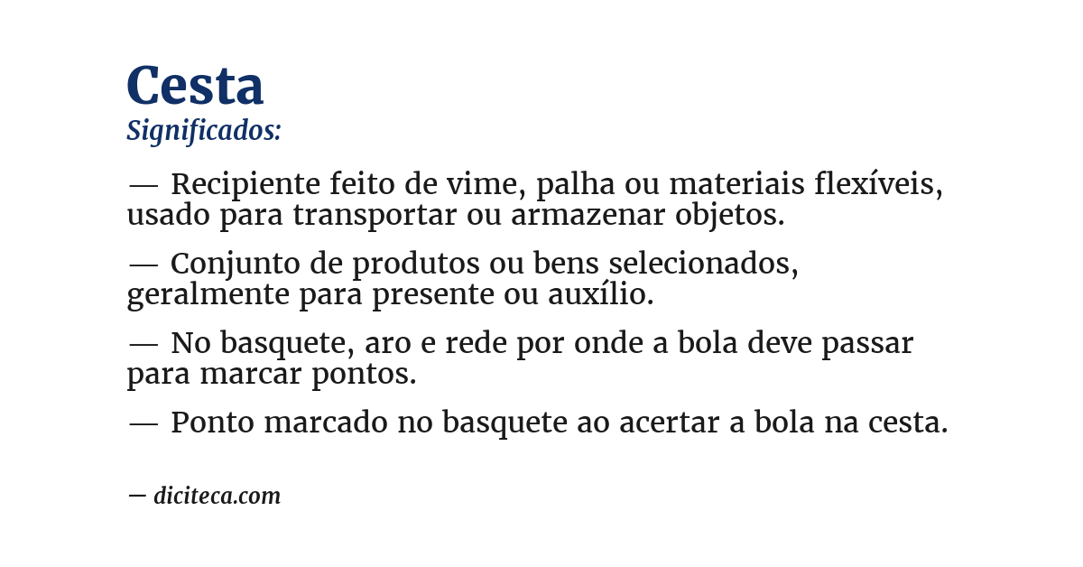 Significado de cesta