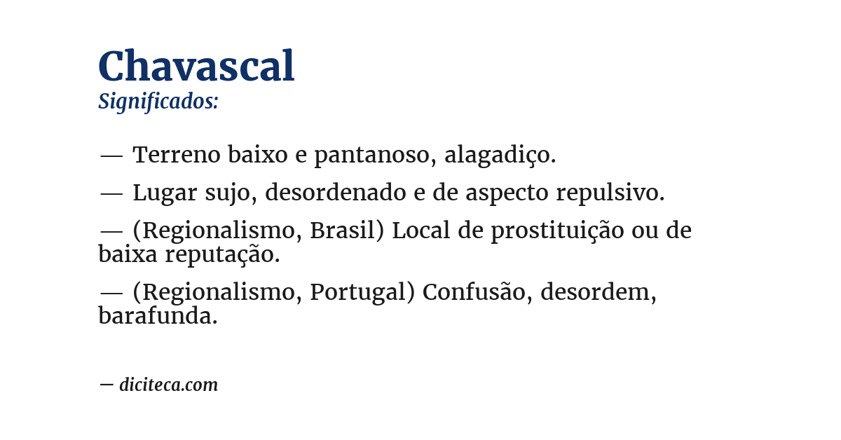 Significado de chavascal