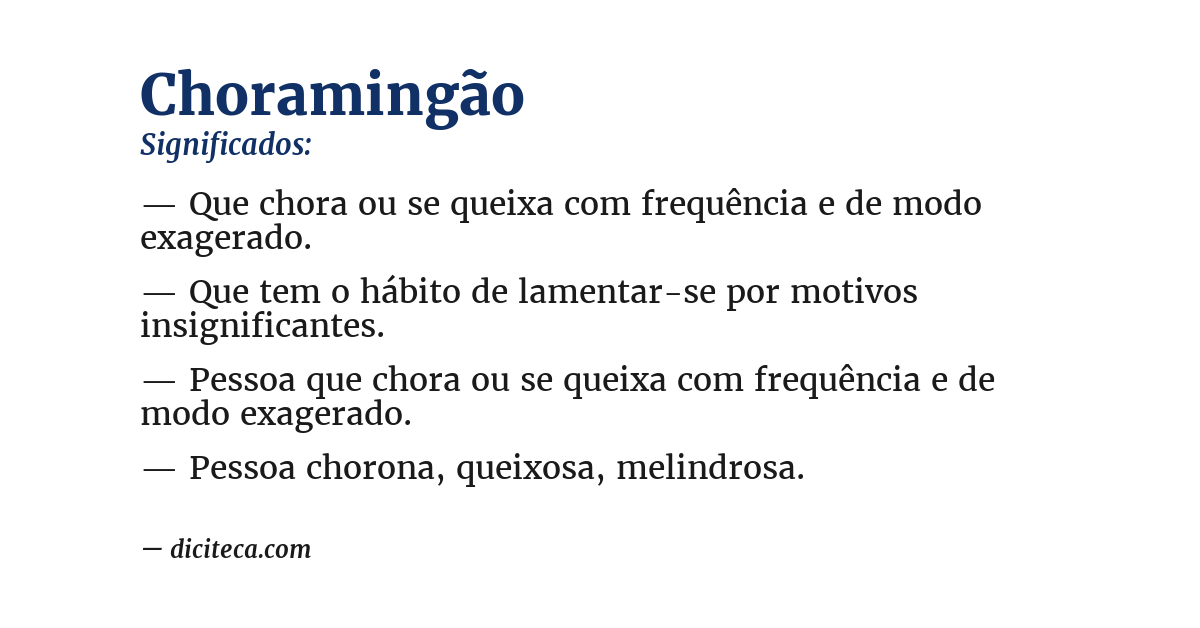 Significado de choramingão