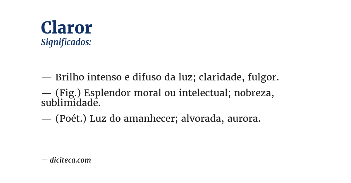 Significado de claror