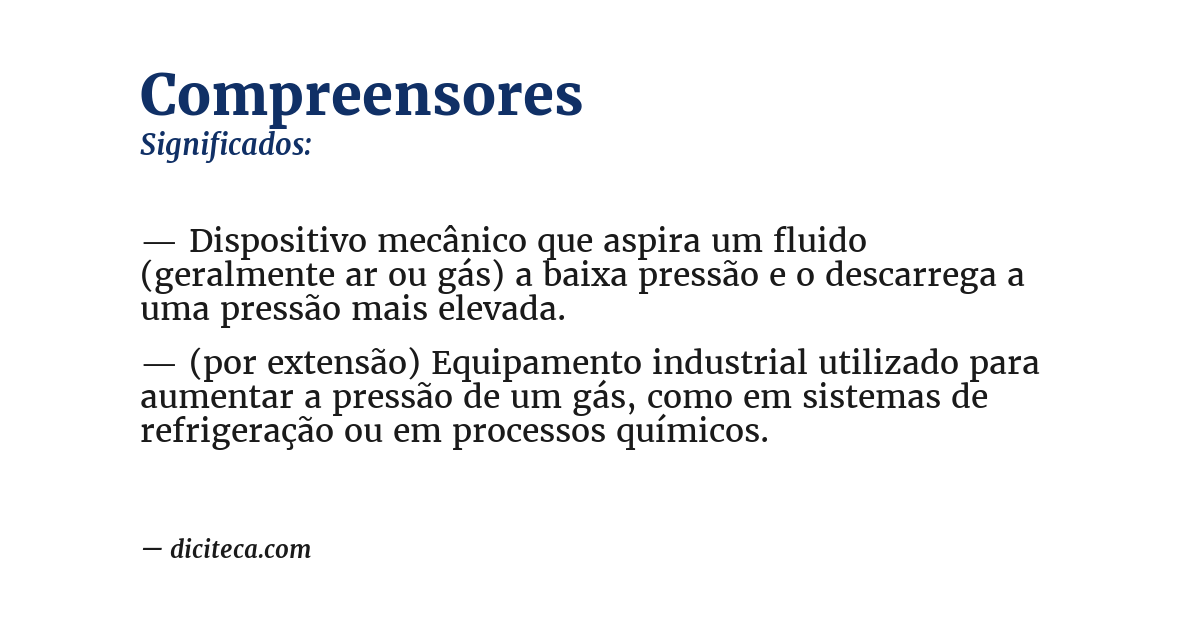 Significado de compreensores