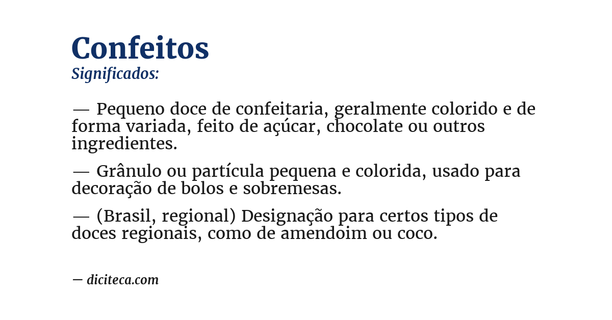 Significado de confeitos