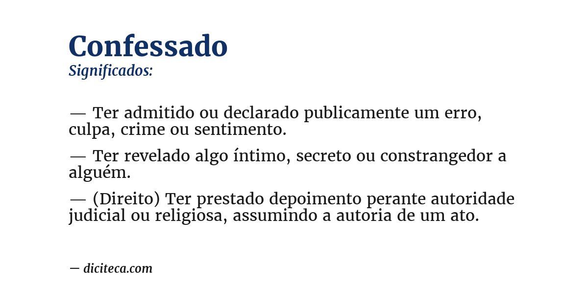 Significado de confessado