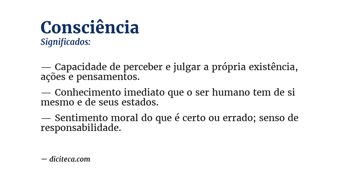 Significado de consciência