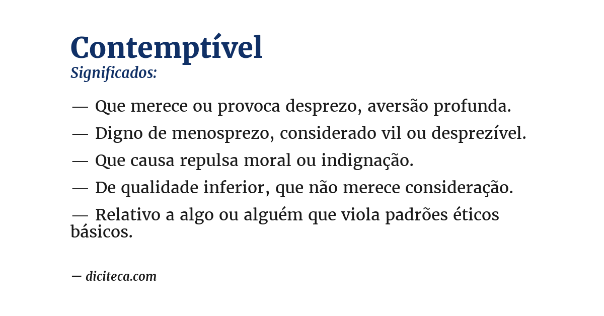 Significado de contemptível