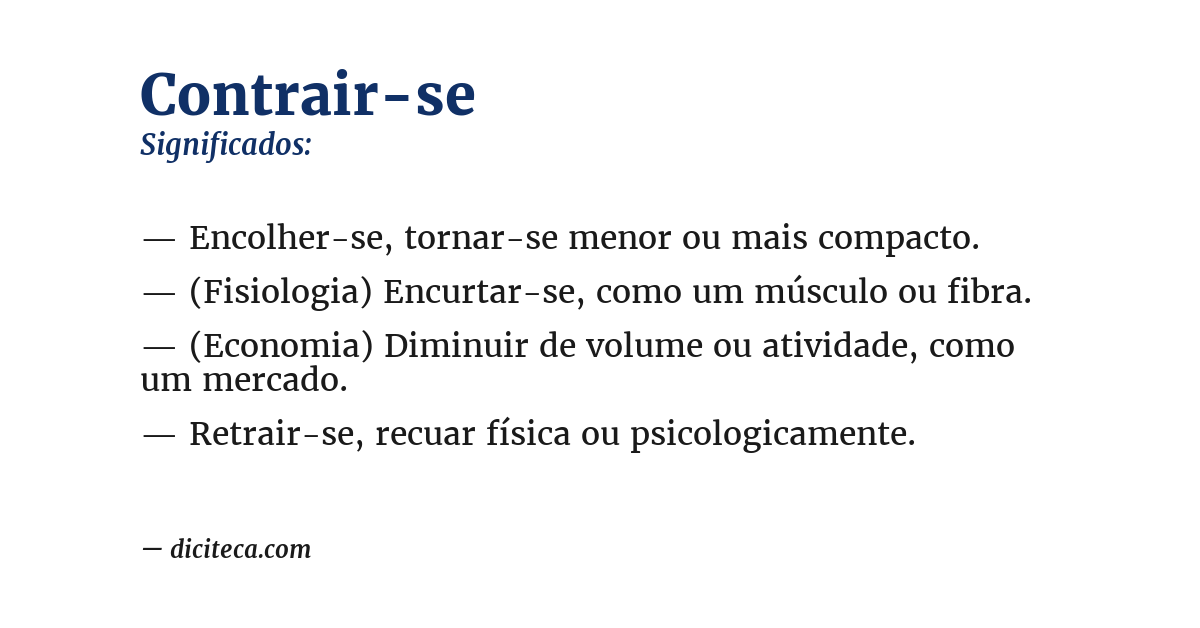 Significado de contrair-se