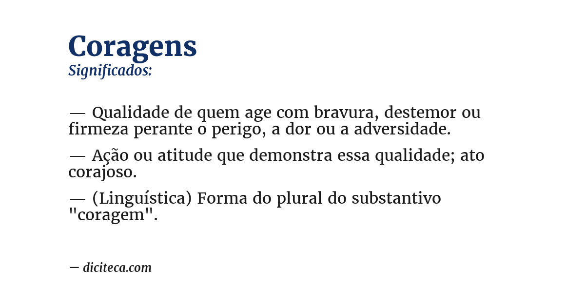Significado de coragens