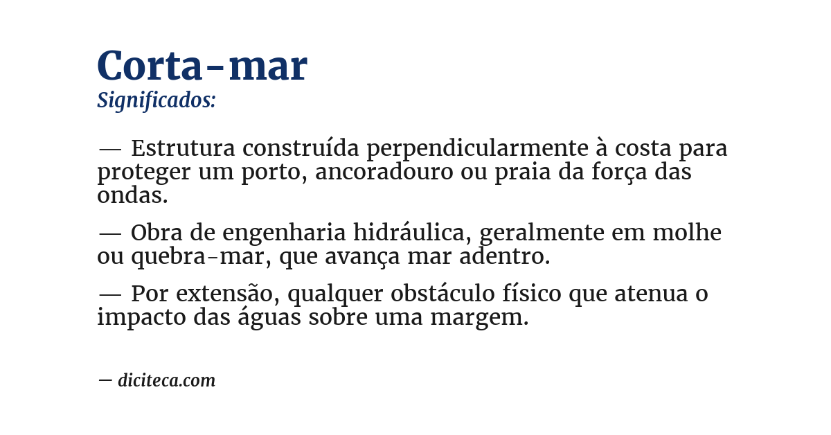 Significado de corta-mar