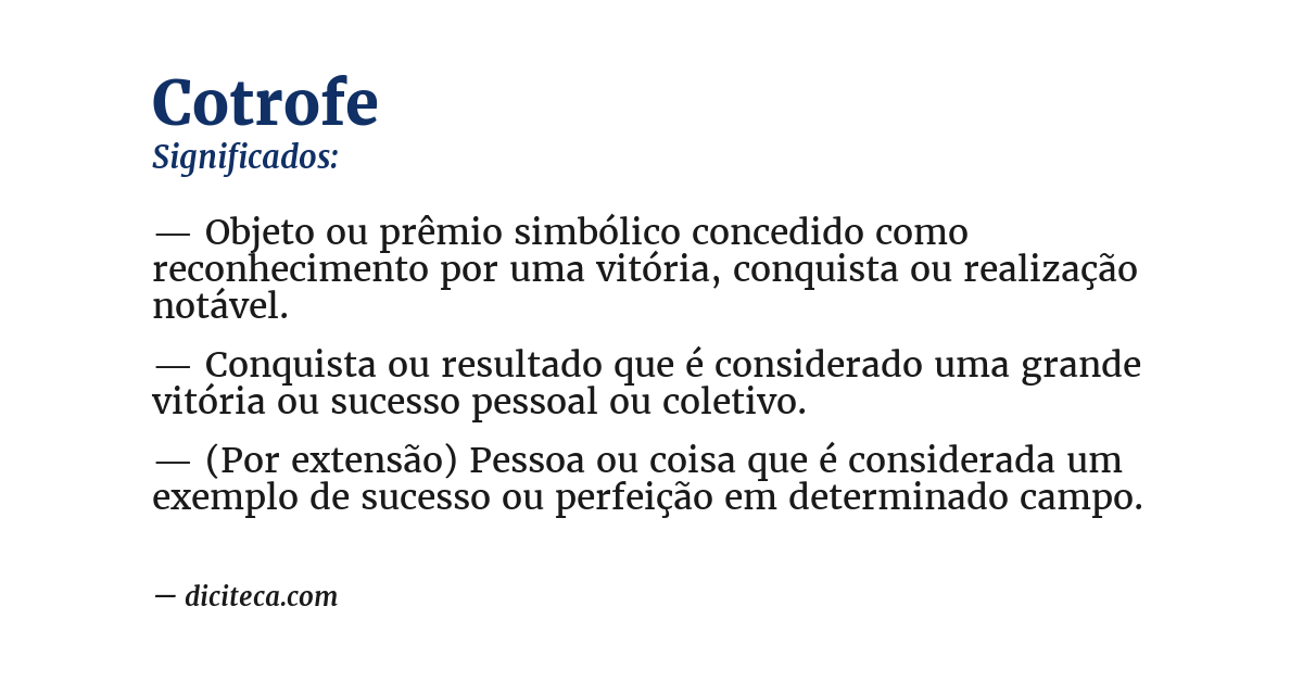 Significado de cotrofe