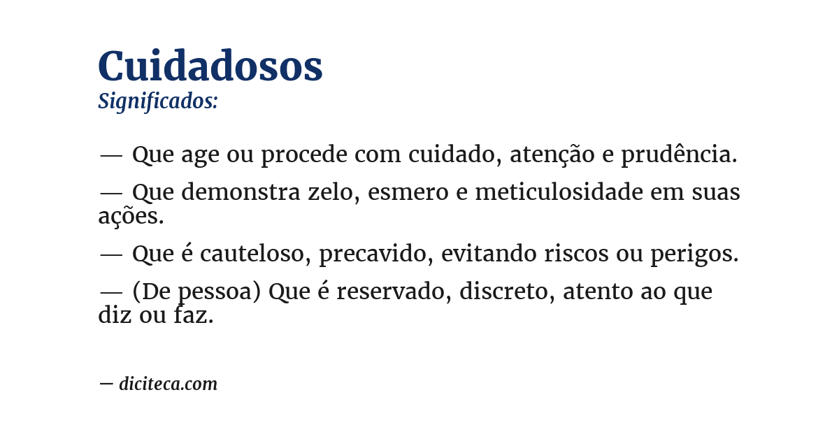 Significado de cuidadosos