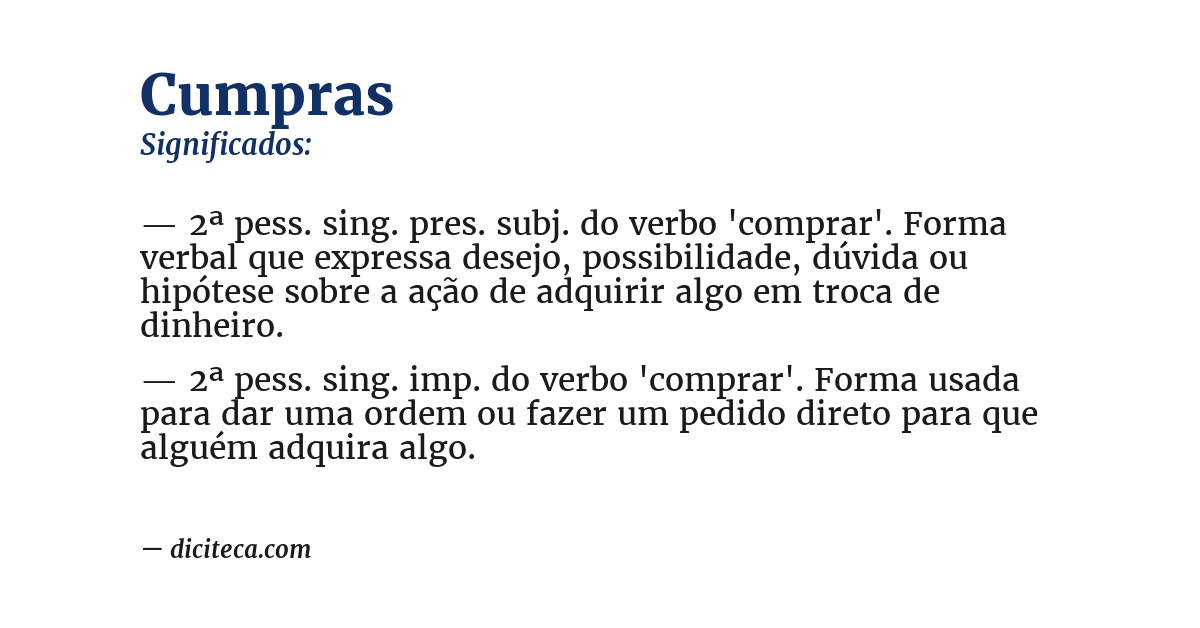 Significado de cumpras