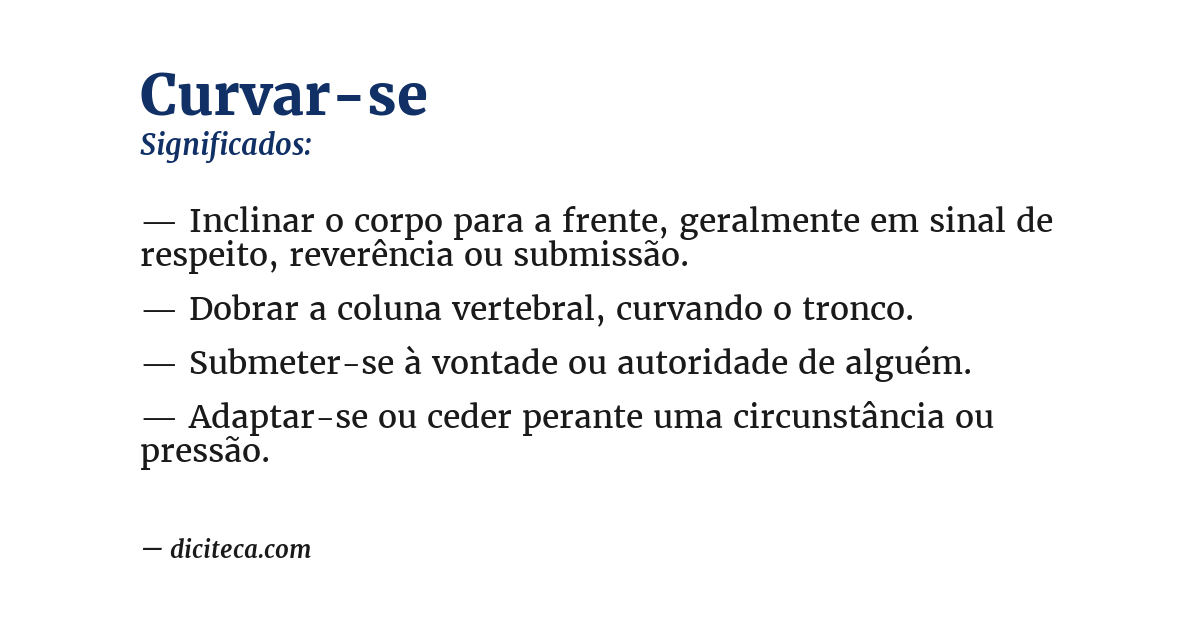 Significado de curvar-se