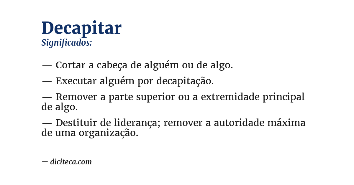 Significado de decapitar