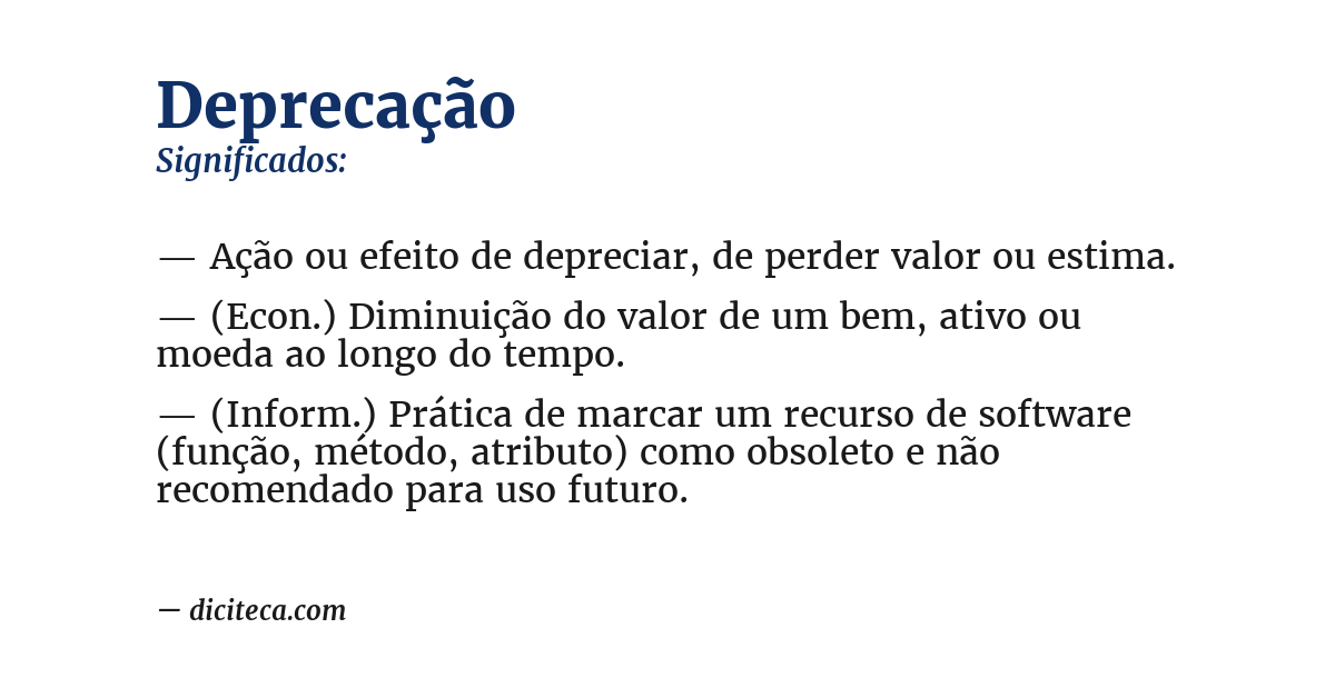 Significado de deprecação