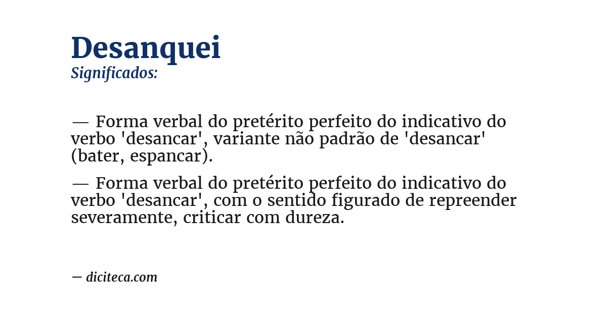 Significado de desanquei