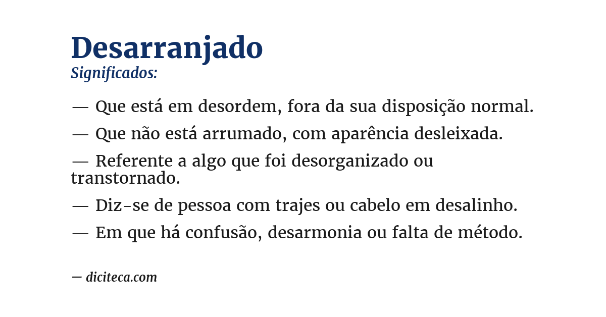 Significado de desarranjado