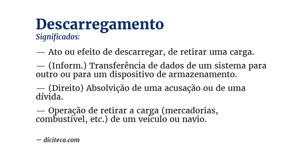 Significado de descarregamento