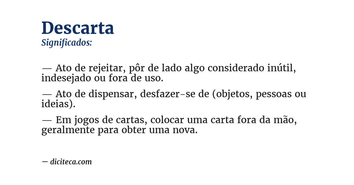 Significado de descarta