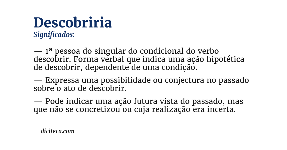 Significado de descobriria