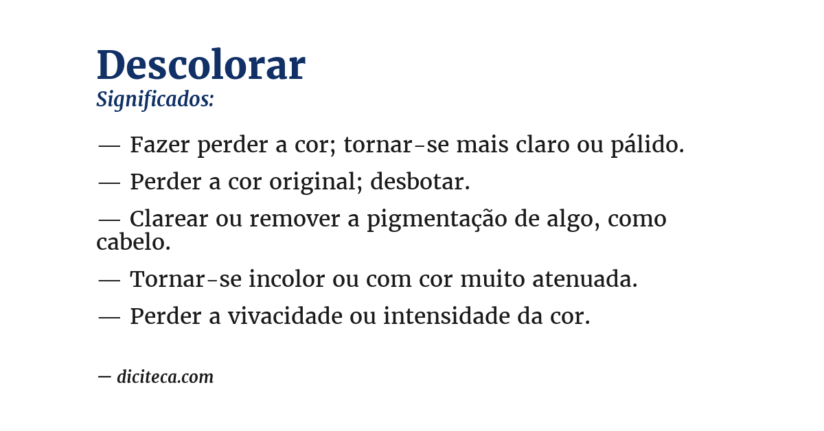 Significado de descolorar
