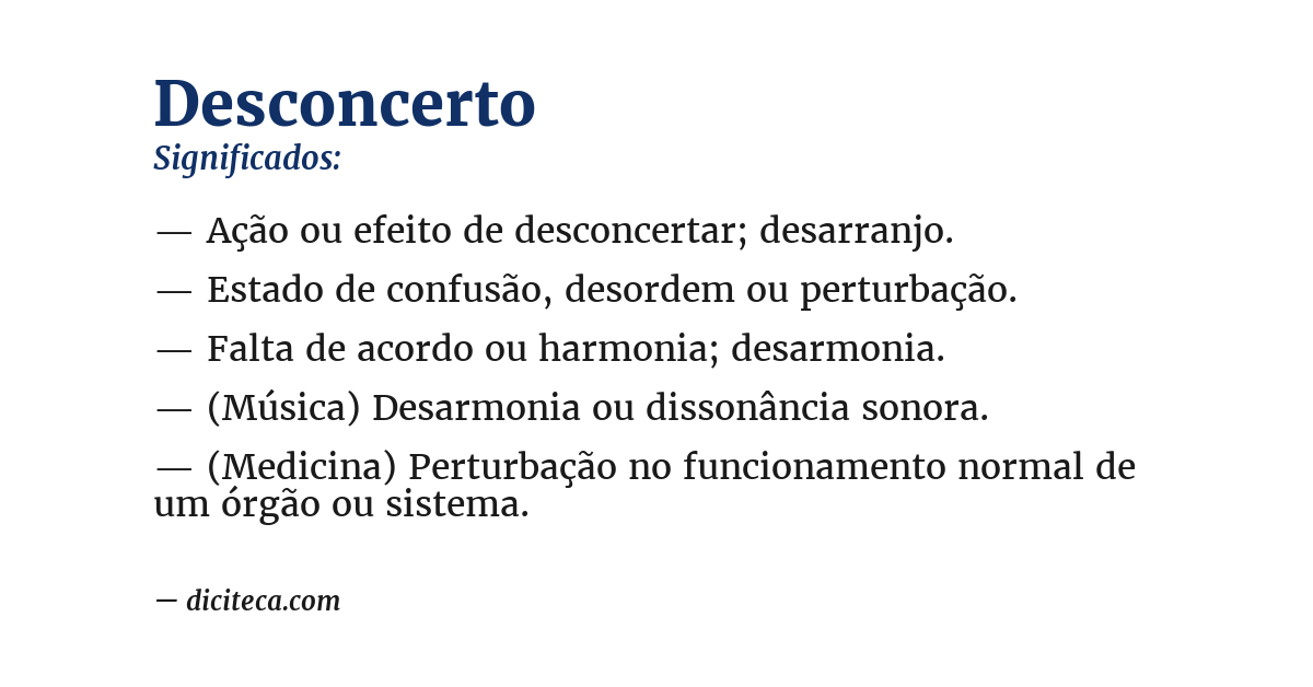 Significado de desconcerto