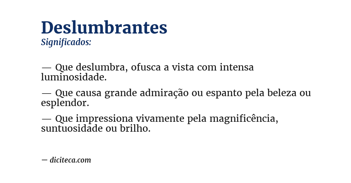 Significado de deslumbrantes