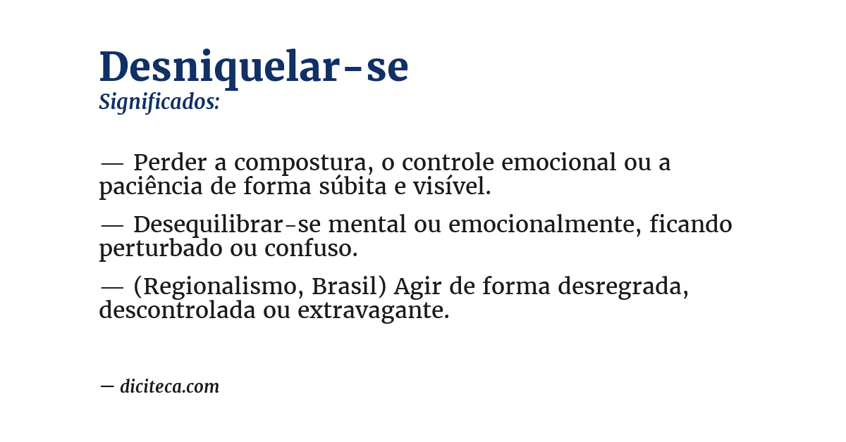 Significado de desniquelar-se