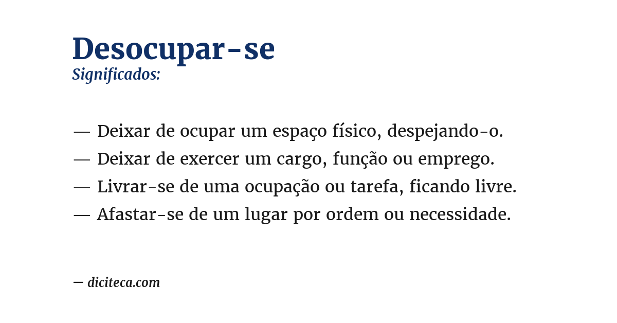Significado de desocupar-se
