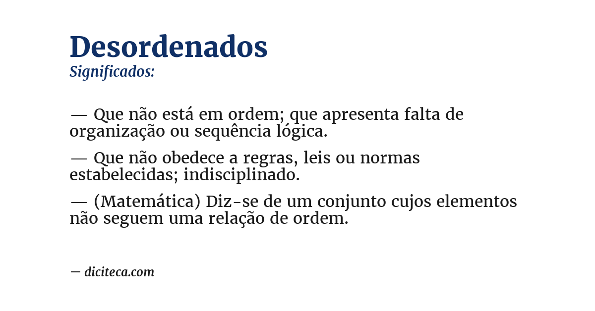 Significado de desordenados