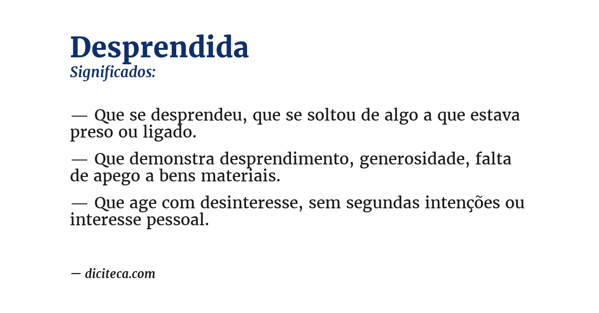 Significado de desprendida