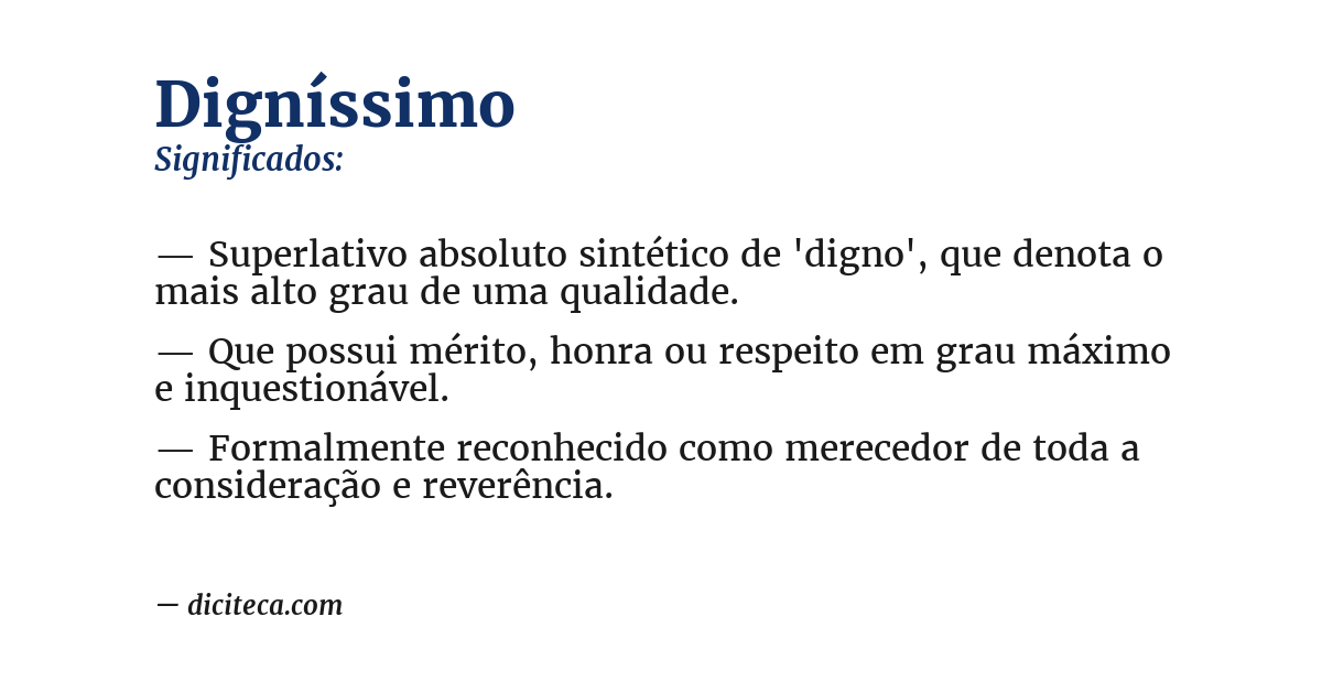 Significado de digníssimo