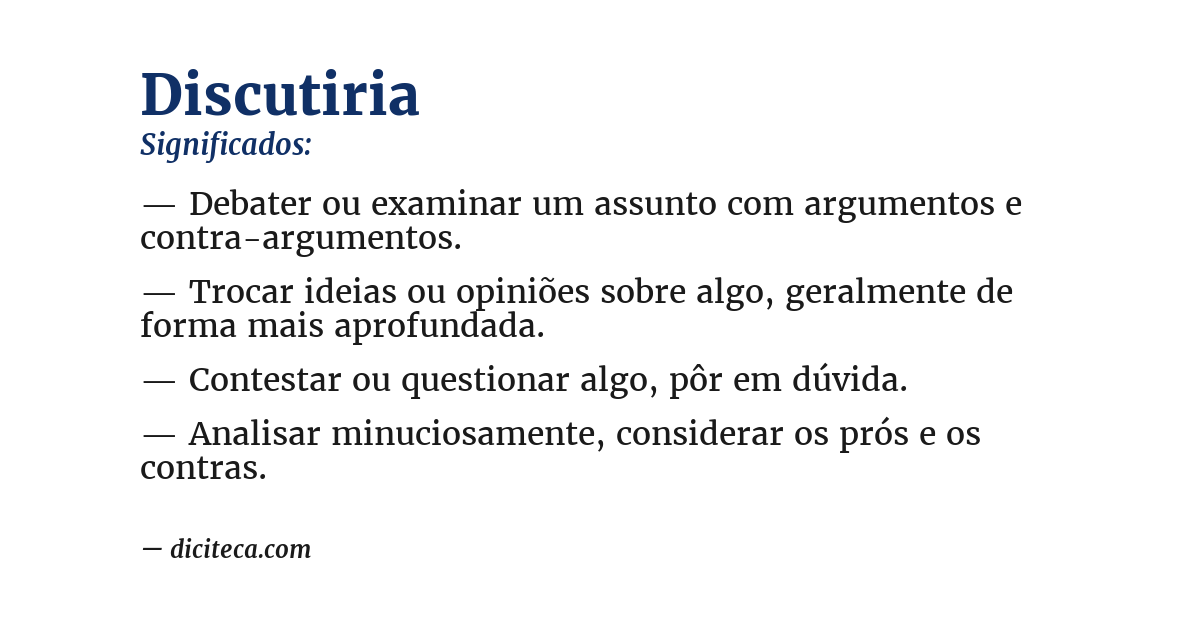 Significado de discutiria