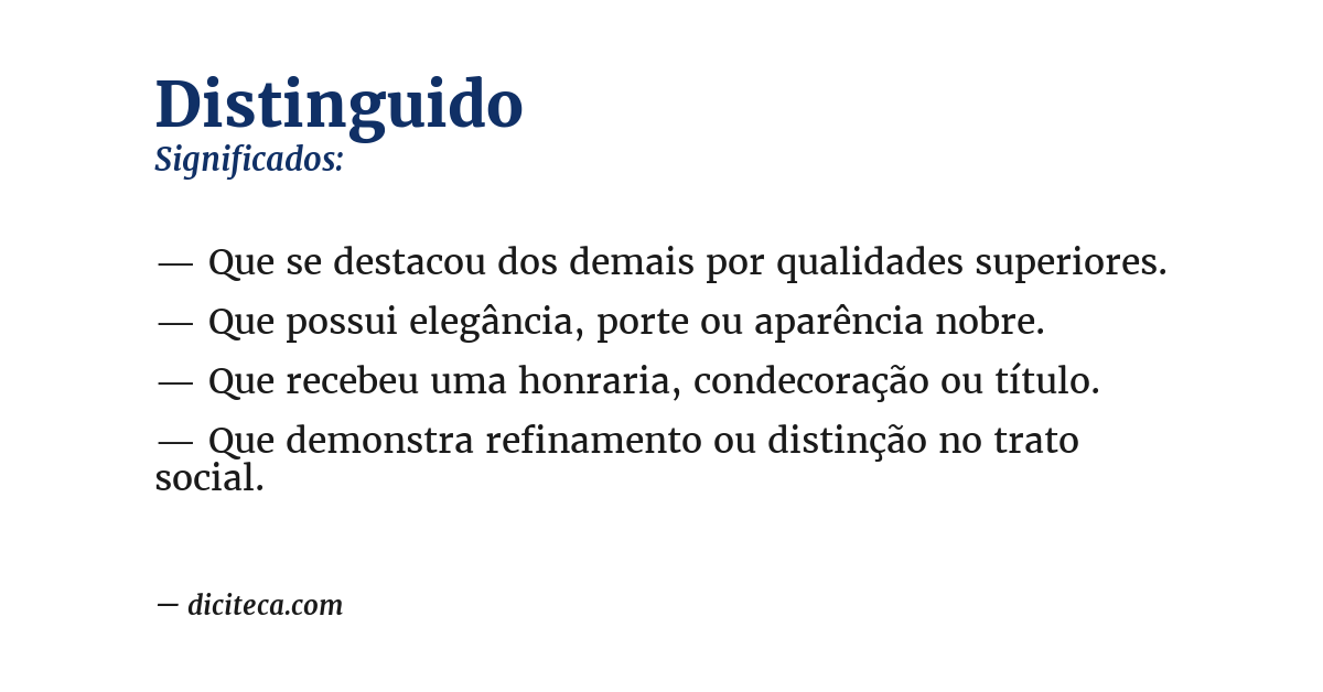 Significado de distinguido