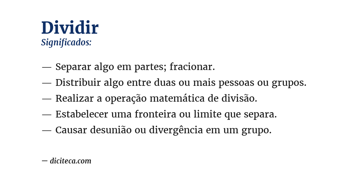 Significado de dividir