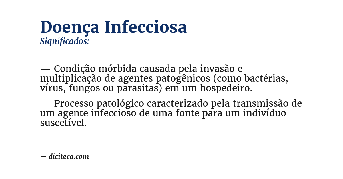 Significado de doença infecciosa