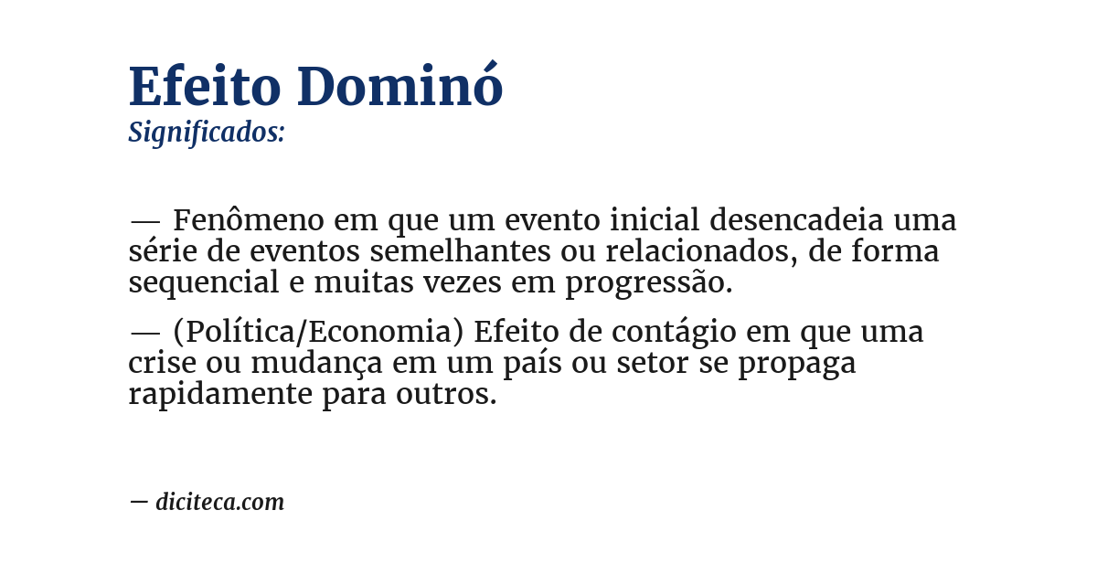 Significado de efeito dominó