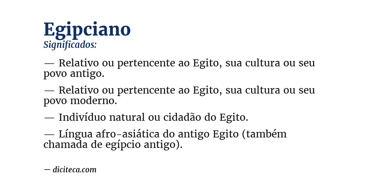 Significado de egipciano