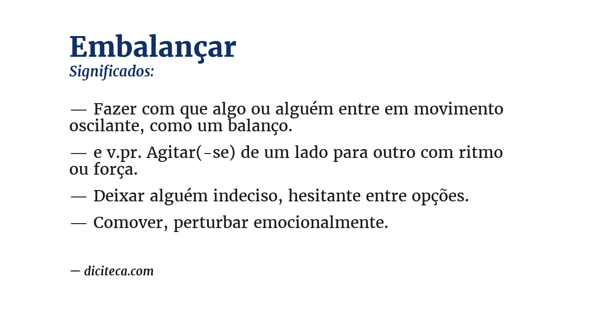 Significado de embalançar