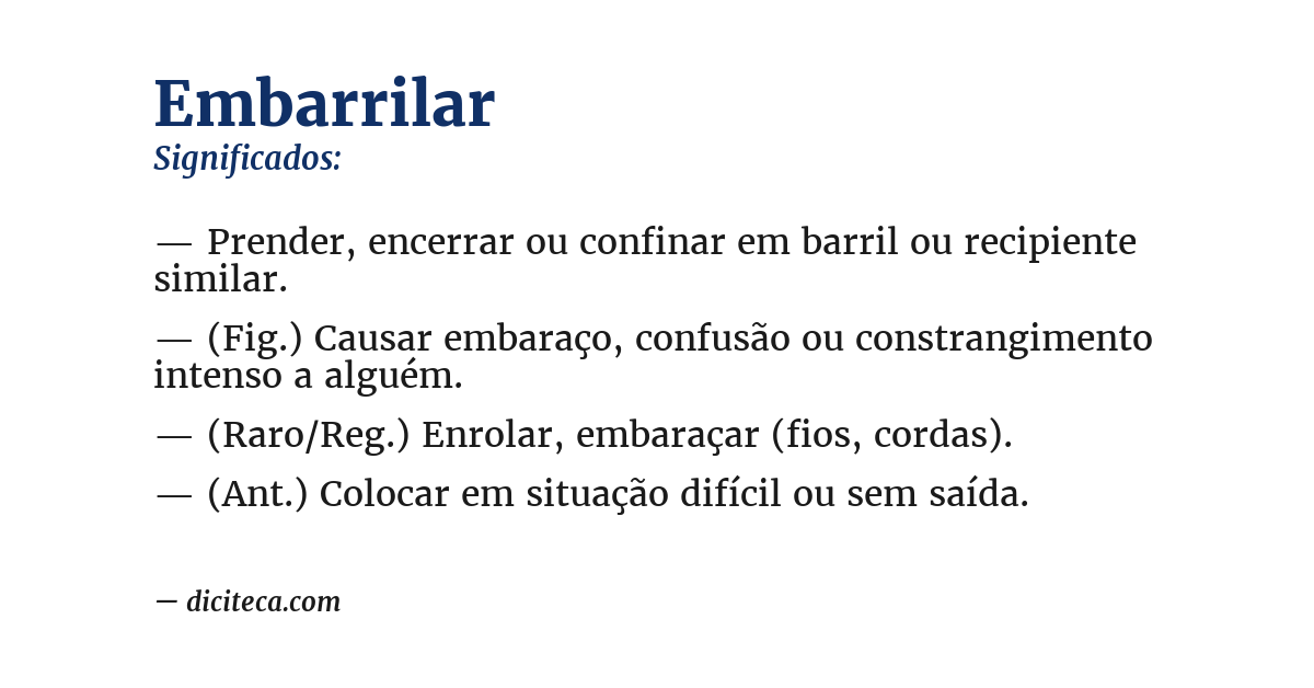 Significado de embarrilar