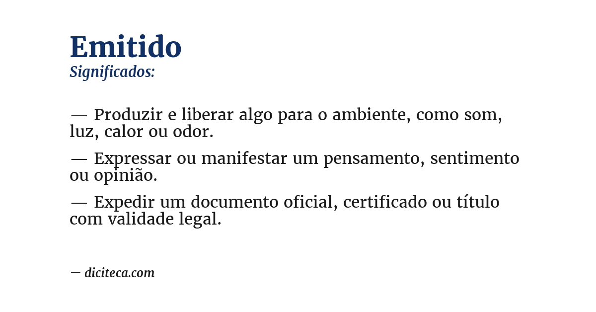 Significado de emitido