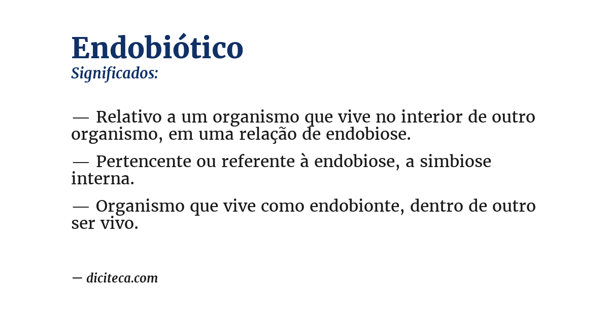 Significado de endobiótico