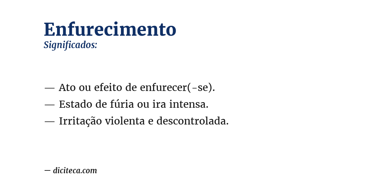 Significado de enfurecimento