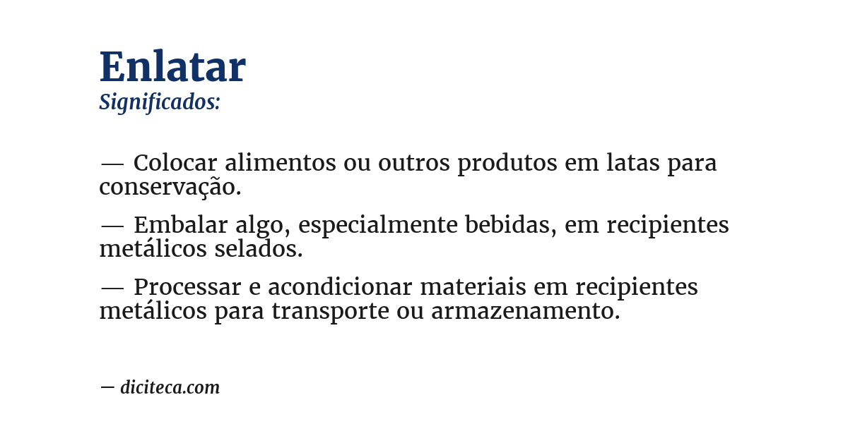 Significado de enlatar